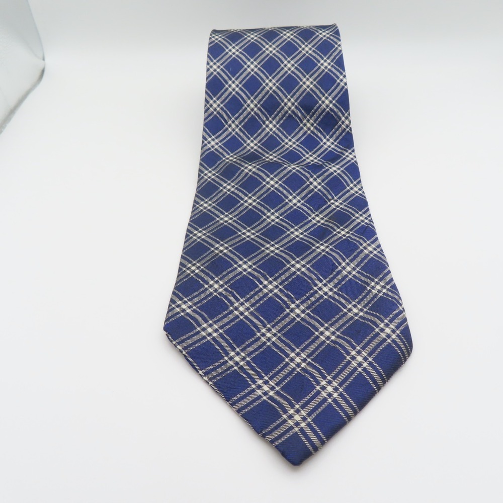 Ralph Lauren Polo Tie Silk Blue White Checked 3.75" Wide 59" Long USA University - Picture 3 of 7